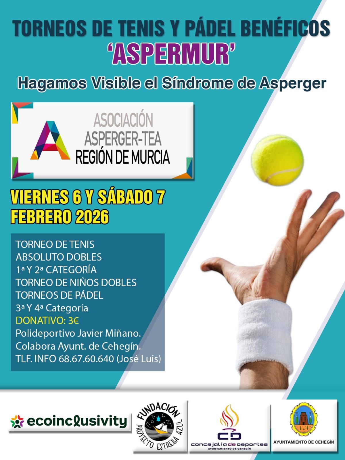 🎾💙 Cehegín se suma al Día Internacional del Síndrome de Asperger (TEA Grado 1)